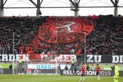2. Bundesliga - Fußball - FC Ingolstadt 04 - SV Wehen Wiesbaden - Fankurve - Choreo - Banner