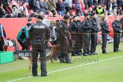 2. Bundesliga - Fußball - FC Ingolstadt 04 - SV Wehen Wiesbaden - Sicherheitskräfte an der Aussenlinie -