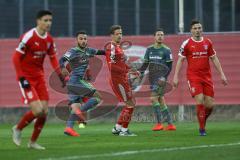 2. Bundesliga - Testspiel - FC Ingolstadt 04 - Hallescher FC - links Fatih Kaya (36, FCI) trifft zum 2:0 Tor, Jubel, alle schauen dem Ball nach
