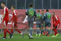 2. Bundesliga - Testspiel - FC Ingolstadt 04 - Hallescher FC - links Fatih Kaya (36, FCI) trifft zum 2:0 Tor, Jubel mit Sonny Kittel (10, FCI) Marcel Gaus (19, FCI) Thomas Pledl (30, FCI)