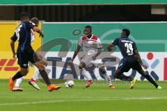 DFB-Pokal - SC Paderborn 07 - FC Ingolstadt 04 - Agyemang Diawusie (27, FCI) Collins, Jamilu (Paderborn 29)