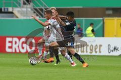 DFB-Pokal - SC Paderborn 07 - FC Ingolstadt 04 - Thorsten Röcher (29 FCI) wird gestoppt Dräger, Mohamed (Paderborn 25)