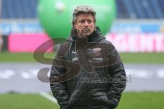 3. Fußball-Liga - Saison 2019/2020 - MSV Duisburg - FC Ingolstadt 04 - Chef-Trainer Jeff Saibene (FCI) auf dem Spielfeld vor dem Spiel - Foto: Meyer Jürgen