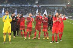 3. Fußball-Liga - Saison 2019/2020 - MSV Duisburg - FC Ingolstadt 04 - Die Spieler bedanken sich bei den Fans  - Foto: Meyer Jürgen