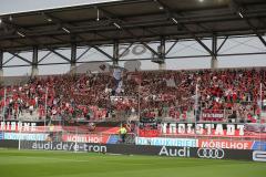 3. Liga - Fußball - FC Ingolstadt 04 - Würzburger Kickers - Fans Fankurve Fahnen Jubel Spruchband