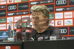 Im Bild: Jeff Saibene (Cheftrainer FCI) auf der Pressekonferenz

Fussball - 3. Bundesliga - Ingolstadt - Saison 2019/2020 - FC Ingolstadt 04 - MSV Duisburg - 27.07.2019 -  Foto: Ralf Lüger/rsp-sport.de