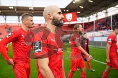 3. Liga - Fußball - FC Ingolstadt 04 - FSV Zwickau - Feiern mit den Fans, Nico Antonitsch (5, FCI) Stefan Kutschke (30, FCI) Björn Paulsen (4, FCI)