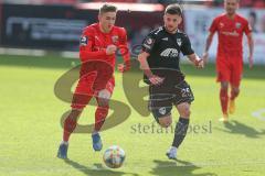 3. Fußball-Liga - Saison 2019/2020 - FC Ingolstadt 04 - KFC Uerdingen - Patrick Sussek (#37,FCI) - Rijad Kobiljar (#25 Uerdingen) - Foto: Meyer Jürgen
