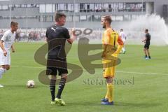 3. Liga - Testspiel - FC Ingolstadt 04 - TSV 1860 Rosenheim - Torwarttrainer Alexander Kunze (FCI) mit Torwart Marco Knaller (1, FCI)