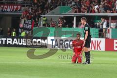 DFB Pokal - Fußball - FC Ingolstadt 04 - 1. FC Nürnberg - Spiel ist aus, 0:1, Robin Krauße (23, FCI) am Boden enttäuscht