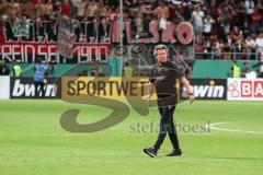 DFB Pokal - Fußball - FC Ingolstadt 04 - 1. FC Nürnberg - Spiel ist aus, 0:1, Enttäuschung hängende Köpfe, Cheftrainer Jeff Saibene (FCI)
