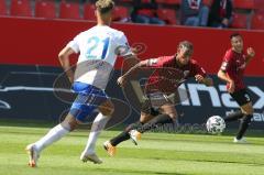 3. Fußball-Liga - Saison 2020/2021 - FC Ingolstadt 04 -  KFC Uerdingen - Ganiggia Ginola Elva (#14,FCI)  - Heinz Mörschel (#21 Uerdingen) - Foto: Meyer Jürgen