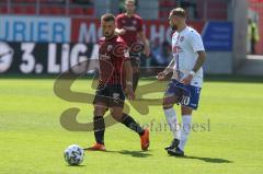 3. Fußball-Liga - Saison 2020/2021 - FC Ingolstadt 04 -  KFC Uerdingen - Robin Krausse (#23,FCI)  - Ali Ibrahimaj (#20 Uerdingen) - Foto: Meyer Jürgen