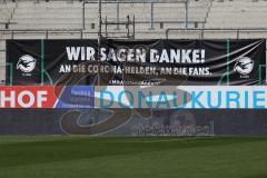 3. Fußball-Liga - Saison 2020/2021 - FC Ingolstadt 04 -  KFC Uerdingen - Corona - Banner - spruchband - choreo - Foto: Meyer Jürgen