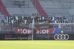 3. Fußball-Liga - Saison 2020/2021 - FC Ingolstadt 04 -  KFC Uerdingen - Banner - choreo - spruchband - Foto: Meyer Jürgen