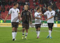 U21 - Deutschland - Nordirland 3:0 - von Links Christopher Moritz, Lewis Holtby Mario Götze Taner Yalcin