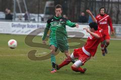 Landesliga Südwest - FC Gerolfing - TSG Thannhausen - links Daniel Schachtner wird gebremst