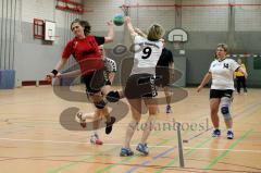 Handball Bezirksliga DJK Ingolstadt - TSV Gaimersheim Eckerlein Barbara wird gefoult (DJK) Foto: Juergen Meyer