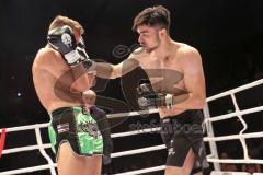 2. Gladiators Fight Night - Hauptkampf - Sieger nach Punkten Burhan Avdili (Schwarze Hose) aus Ingolstadt - Daniel Vogel (grüne Hose) aus der Schweiz