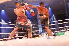 Stekos Fight Night - Postpalast - Kickboxen - Boxen - K1 - Boxkampf - Filberto Tovar (MEX) schwarze Hose gegen Filip Hrgovic (CRO) rote Hose, Sieger Hrgovic