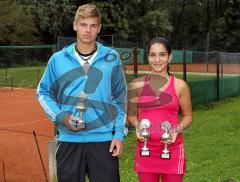 Tennis Stadtmeisterschaft U21 - Stadtmeister 2011 Rafael Götz (DRCI) und Julie Schelchshorn (STC Rot-Weiss)