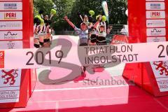 Triathlon Ingolstadt 2019 - 1. Sieger Tobias Heining Post SV Nürnberg mit der Zeit von 3:55:23 - jubel - Foto: Jürgen Meyer