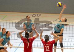 Volleyball Damen - MTV Ingolstadt - FC Penzing - rechts C. Dumler schmettert