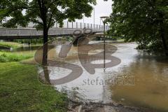 - Donau Hochwasser 2024  - Überschwemmung - Glacis-Brücke - Foto: Markus Banai