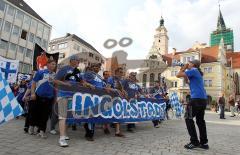 ERC Fan Invasion durch die Ingolstädter Innenstadt zur Saturn Arena