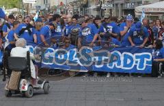 ERC Fan Invasion durch die Ingolstädter Innenstadt zur Saturn Arena