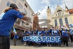 ERC Fan Invasion durch die Ingolstädter Innenstadt zur Saturn Arena