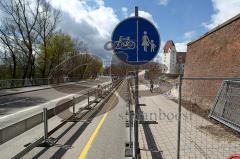 Abriss der Mauer - altes Gießereigelände in Ingolstadt an der Donaulände