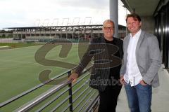 Pre-Opening des Funktionsgebäudes mit anliegendem Jugendhaus -  Peter Jackwerth Vorstand FC Ingolstadt 04 - Ralph Hasenhüttl Trainer FC Ingolstadt 04 rechts -  Foto: Jürgen Meyer