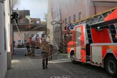 Feuer Brand Löschaktion Ingolstadt Studentenhaus Ecke Dollstrasse Luftgasse