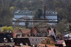 Ingolstadt Ansichten Stadtmitte vom Pfeifturm der Moritzkirche - Städtisches Hallenbad