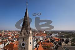 Ingolstadt Ansichten Stadtmitte vom Pfeifturm der Moritzkirche - mitte hinten Neues Schloß, Stadttheater und rechts Rathausplatz