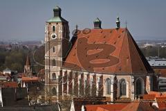 Ingolstadt Ansichten Stadtmitte vom Pfeifturm der Moritzkirche - Münster und links klein Kreuztor