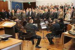 Vereidigung Neuer Oberbürgermeister Dr. Christian Lösel, Stadtrat, OB - Neuer OB Christian Lösel vereidigt den neuen Stadtrat in Ingolstadt Sitzungssaal, Nationalhymne
