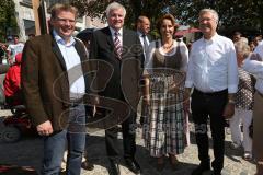 CSU Wahlkampf - Ministerpräsident Horst Seehofer und Christine Haderthauer (Bayerische Staatsministerin) zu Besuch in Ingolstadt - Dr. Reinhard Brandl, Horst Seehofer, Christine Haderthauer und Dr. Alfred Lehmann