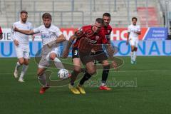 3.Liga - Saison 2022/2023 - FC Ingolstadt 04 -  SV Meppen - Patrick Schmidt (Nr.9 - FCI) - Devin Sür (Nr.23 - 1860 München)p - Foto: Meyer Jürgen