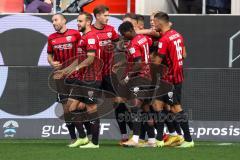 3.Liga - Saison 2022/2023 - FC Ingolstadt 04 -  SV Meppen - Der 1:0 Führungstreffer durch Patrick Schmidt (Nr.9 - FCI) - jubel - Foto: Meyer Jürgen