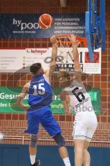2023_10_28 - - Saison 2023/24 - MTV Baskets Ingolstadt - Post SV Nürnberg - Göpffarth Paul weiss MTV Ing - Kevin Weibart blau Nürnberg - Foto: Meyer Jürgen