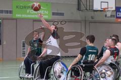 Rollstuhlbasketball —  Saison 2023/24 - Schanzer Wheelys - SV Reha Augsburg - Valentin Gmeiner Schanzer Wheelys  -  Sebastian Schunke #16 Augsburg - Foto: Meyer Jürgen