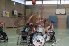 Rollstuhlbasketball —  Saison 2023/24 - Schanzer Wheelys - SV Reha Augsburg - Georg Sager Schanzer Wheelys  - Sebastian Schunke #16 Augsburg - Foto: Meyer Jürgen