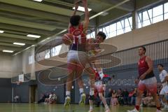 Basketball Bayernliga Herren - Saison 2026/27 - PSV Ingolstadt - TSV Milbertshofen - Göbel Fabian rot Milbertshofen - Petrovic Noel Dian weiss Ingolstadt - Foto: Meyer Jürgen