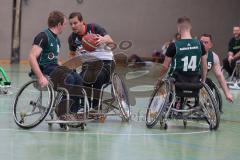 Rollstuhlbasketball —  Saison 2023/24 - Schanzer Wheelys - SV Reha Augsburg - Valentin Gmeiner Schanzer Wheelys  -  Sebastian Schunke #16 Augsburg - Foto: Meyer Jürgen