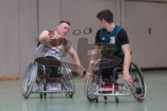 Rollstuhlbasketball —  Saison 2023/24 - Schanzer Wheelys - SV Reha Augsburg - Wolfgang Niemann Schanzer Wheelys  - Dominik Langer #10 Augsburg - Foto: Meyer Jürgen