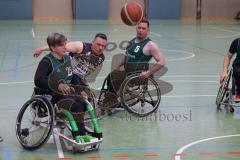 Rollstuhlbasketball —  Saison 2023/24 - Schanzer Wheelys - SV Reha Augsburg - Wolfgang Niemann Schanzer Wheelys  #6 - Markus Heimhofer #5 Augsburg - XXXXX - Foto: Meyer Jürgen