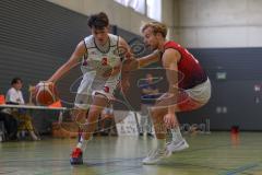 Basketball Bayernliga Herren - Saison 2026/27 - PSV Ingolstadt - TSV Milbertshofen - Schnug Josua rot Milbertshofen - Petrovic Noel Dian weiss Ingolstadt - Foto: Meyer Jürgen