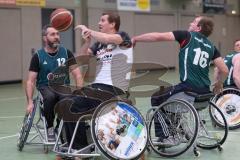 Rollstuhlbasketball —  Saison 2023/24 - Schanzer Wheelys - SV Reha Augsburg - Valentin Gmeiner Schanzer Wheelys  - Sebastian Schunke #16 Augsburg - Foto: Meyer Jürgen